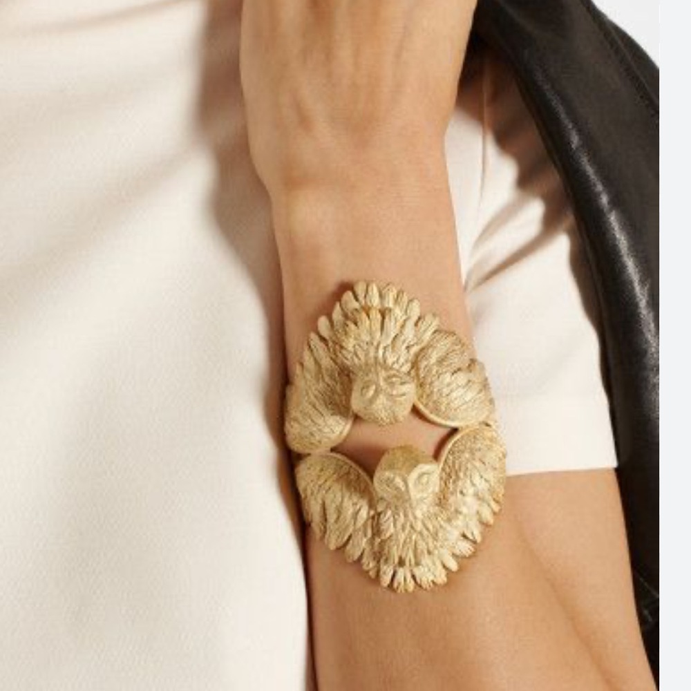 Gold Statement Valentino owl cuff